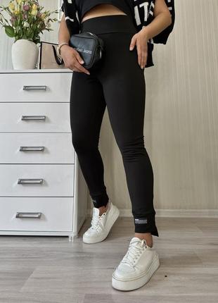 Теплые черные женские лосины на байке 50-60 размеры