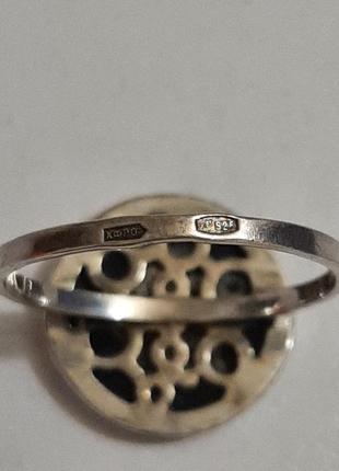 Серебряное кольцо с авантюрином 17 размер8 фото