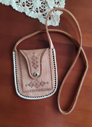 Маленькая стильная сумка, сумочка, кросс-боди, натуральная кожа, ручная работа1 фото