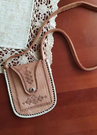 Маленькая стильная сумка, сумочка, кросс-боди, натуральная кожа, ручная работа2 фото