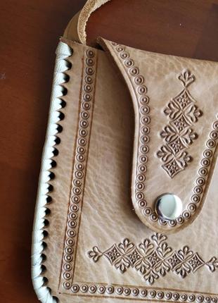 Маленькая стильная сумка, сумочка, кросс-боди, натуральная кожа, ручная работа4 фото