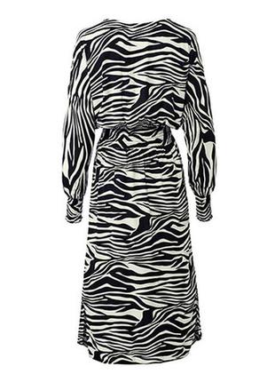 Платье миди в дизайне зебры5 фото