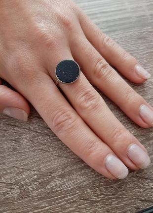 Серебряное кольцо с авантюрином 17 размер10 фото