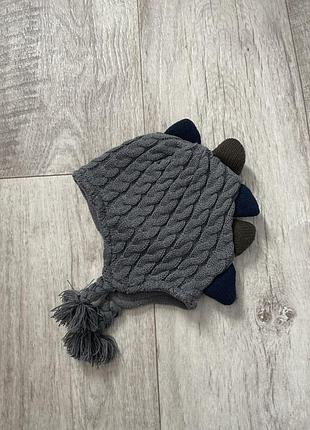 Тепла шапка на флісі динозавр george 6/12 місяців