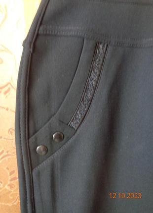 Чорні теплі  брюки на хутрі з кишенями 60/689 фото