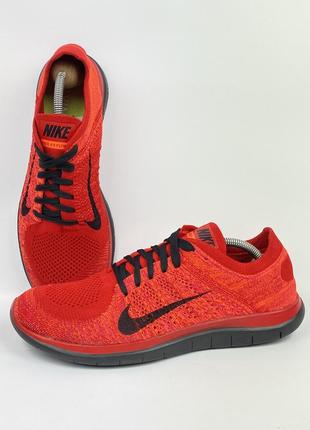 Кроссовки nike free run 4.0 flyknit оригинал красные спортивные беговые размер 45 45.51 фото