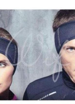Спортивная беговая повязка на голову унисекс зимняя для бега для занятий спортом флис1 фото