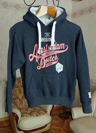 Худи толстая капюшон+мех cotton индия унисекс