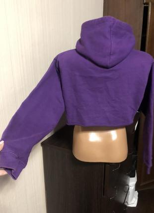 Свитшот фиолетовый укорочённый с капюшоном geek3 фото