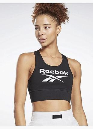 Спортивный топ бюстгальтер reebok identity black3 фото