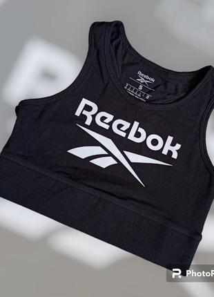 Спортивный топ бюстгальтер reebok identity black2 фото