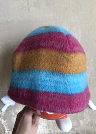 Шапка ангора в полоску
