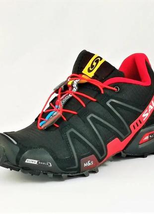 Кроссовки salomon speedcross 3 чёрные мужские саломон красные (размеры: 41,44)5 фото