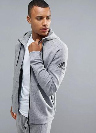 Grey adidas zip hoodie clearance