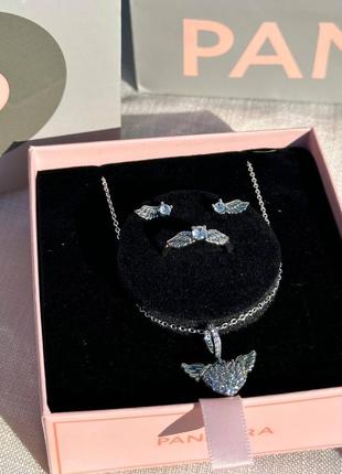 Срібний неймовірний комплект прикрас💎крила янгола💎pandora