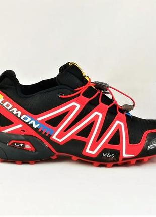 Кроссовки salomon speedcross 3 красные мужские саломон чёрные (размеры: 41,42,43,44,45,46)5 фото