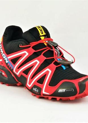 Кроссовки salomon speedcross 3 красные мужские саломон чёрные (размеры: 41,42,43,44,45,46)10 фото