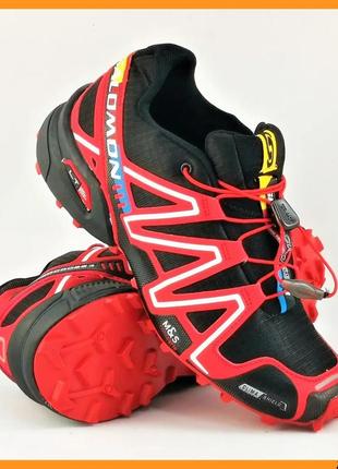 Кросівки salomon speedcross 3 червоні чоловічі саломон чорні (розміри: 41,42,43,44,45,46)