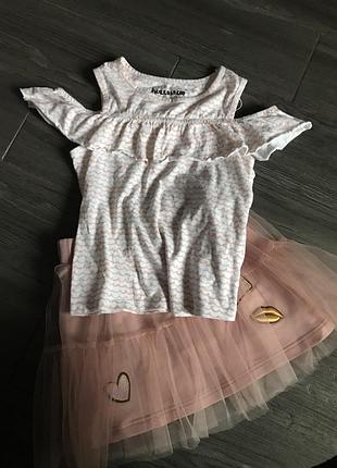Красивая футболка топ на девочку 7-8 л