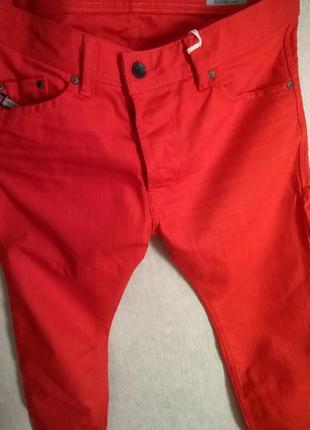 Чоловічі джинси diesei darron regular slim tapered wash 008qu, червоні, 100% бавовна2 фото