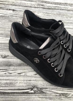 Новые черные кожаные замшевые кроссовки2 фото