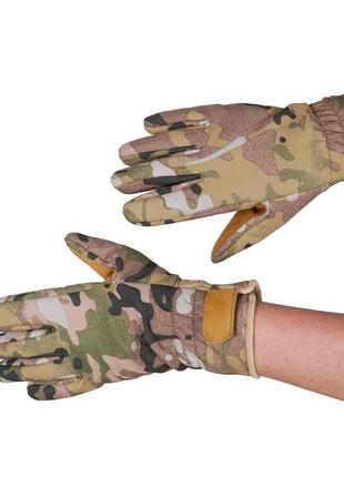Тактические зимние перчатки softshell мультикам