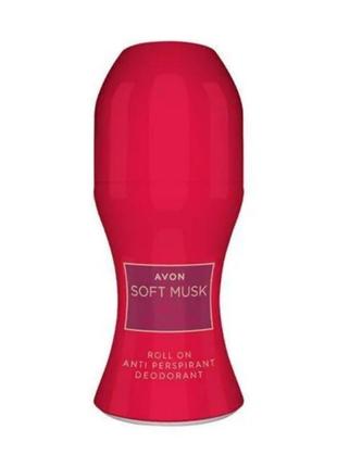 Дезодорант-антиперспірант з кульковим аплікатором avon soft musk delice velvet berries, 50 мл (ейвон софт муск)1 фото