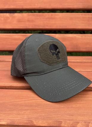 Тактическая военная армейская кепка бейсболка каратель the punisher з ліпучками (...