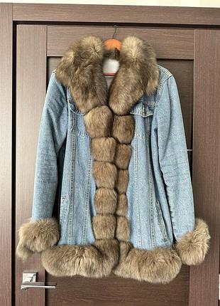 Джинсова куртка з хутром