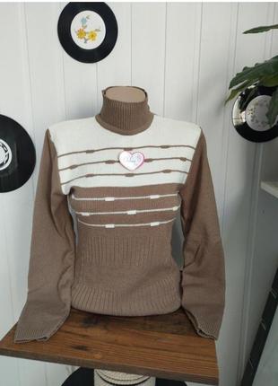 Женский свитер тёплый гольф малиновая водолазка шерсть8 фото