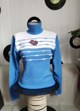 Женский свитер тёплый гольф малиновая водолазка шерсть10 фото
