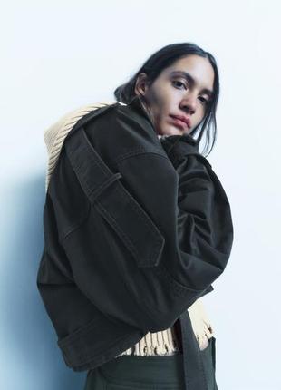 Укороченный тренч с вощеным эффектом zara6 фото