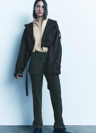 Укороченный тренч с вощеным эффектом zara2 фото