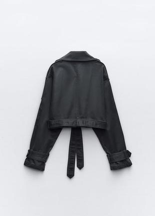 Укороченный тренч с вощеным эффектом zara3 фото