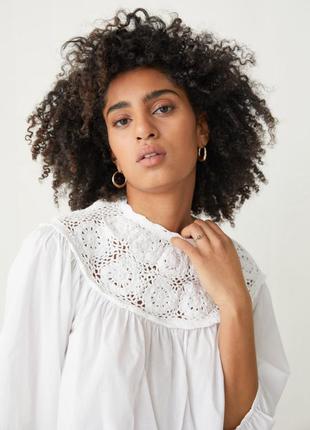 Блуза &amp; other stories voluminous crochet collar blouse6 фото