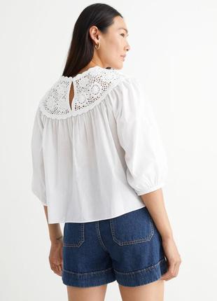 Блуза &amp; other stories voluminous crochet collar blouse2 фото