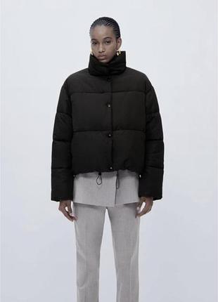 Пуховик куртка zara короткий теплий