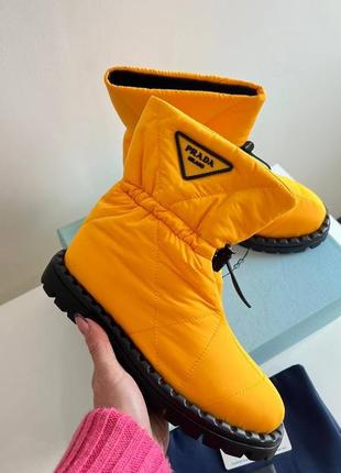 Prada quilted nylon snow boots люксовые сапоги очень теплые