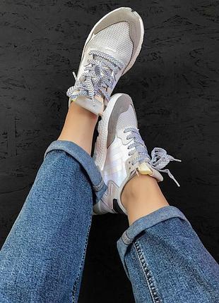 Шикарные женские кроссовки adidas preto nite jogger9 фото