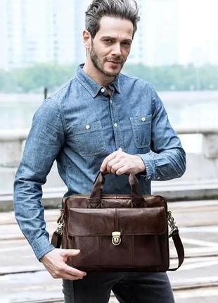 Мужская сумка кожаная коричневая