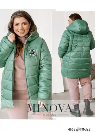 Женская теплая оливковая куртка4 фото