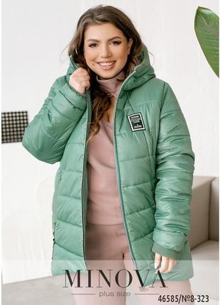 Женская теплая оливковая куртка1 фото