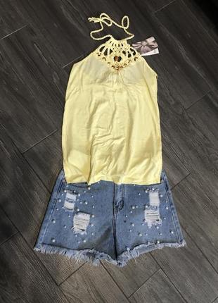 Літній топ жовтий