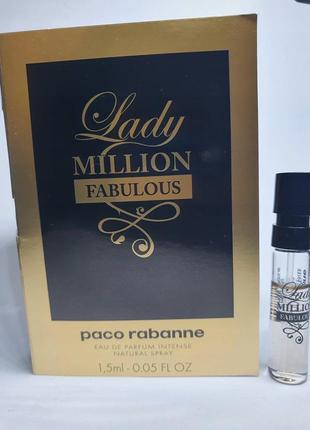 Paco rabanne lady million fabulous парфюмированная вода, 1.5 мл (пробник)