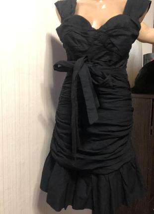 Чёрное платье с драпировкой под dolce3 фото