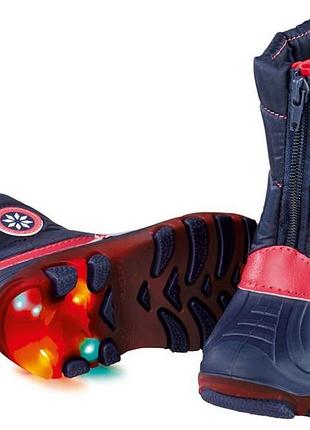 Зимові термо чоботи з блимаючою підошвою lupilu ботінки черевики