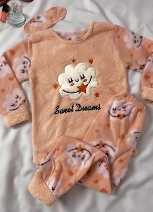 Пижамка детская теплая для девочки турецкого производителя
