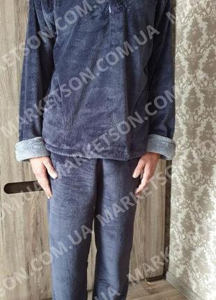 Теплая пижама махровая мужская большие размеры 50,52,54,56,58,60,628 фото