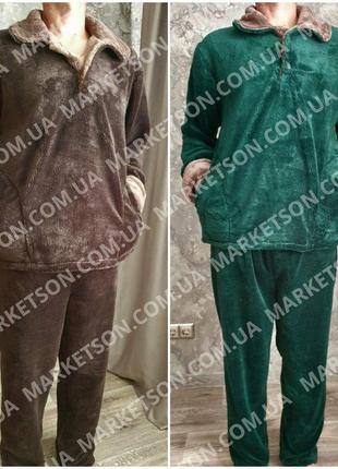 Теплая пижама махровая мужская большие размеры 50,52,54,56,58,60,624 фото