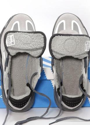 Зимние мужские кроссовки adidas niteball grey black (мех) 40-41-42-43-44-4510 фото